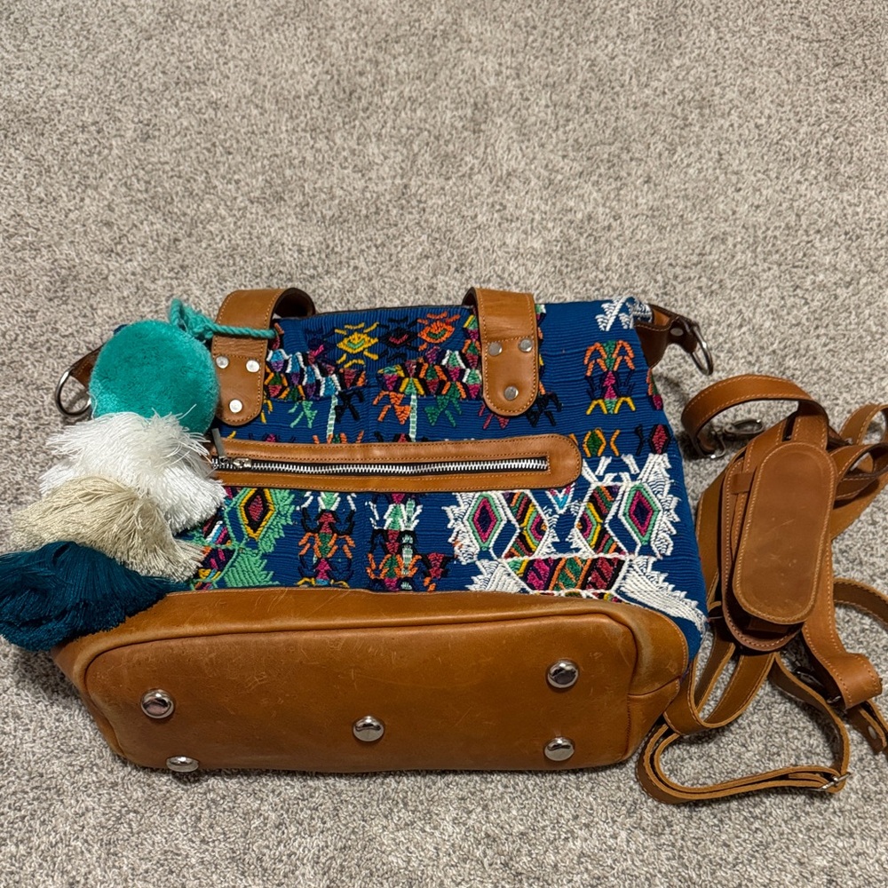 Brown and Multicolor Women's Bag